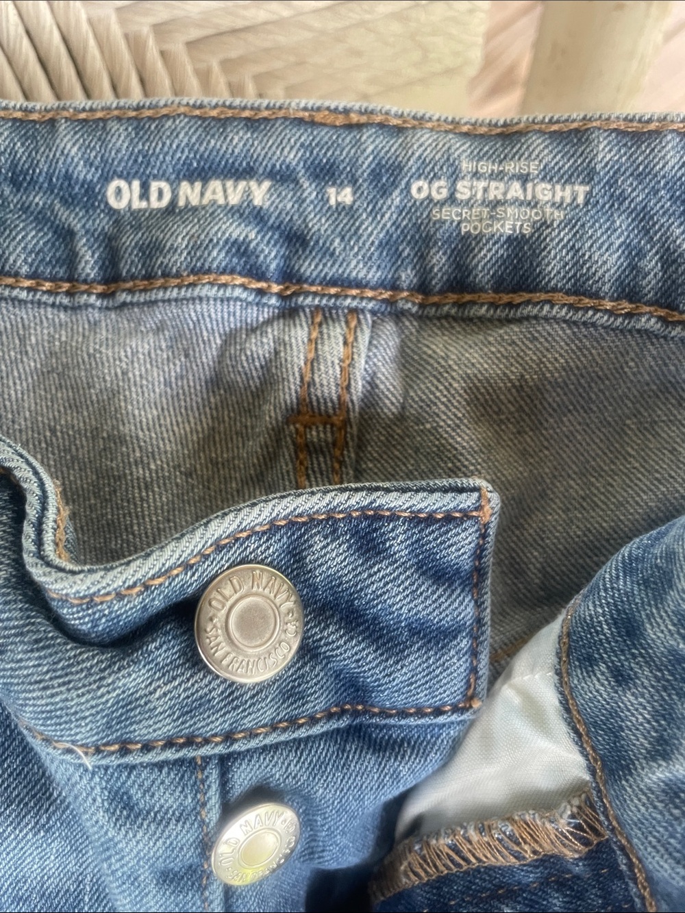 Old Navy Blue Distressed High-Rise Denim Cutoff Shorts - Picture 2 of 6
